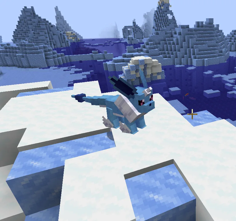 Модель покемона Митеон (драконий тип) из мода Patch's Extra Eevees для Cobblemon.