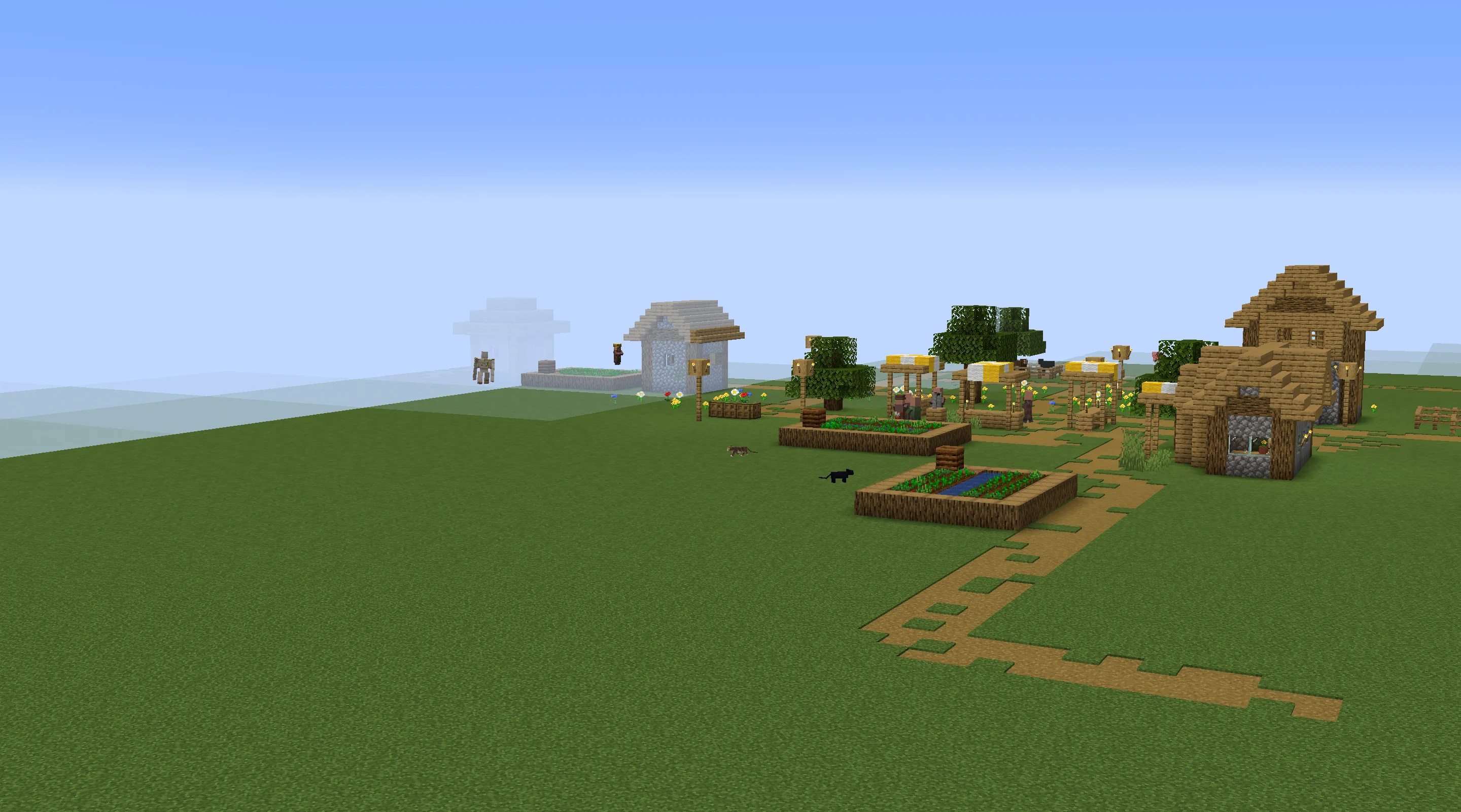 Вид игрового мира с эффектом плавного появления чанков.