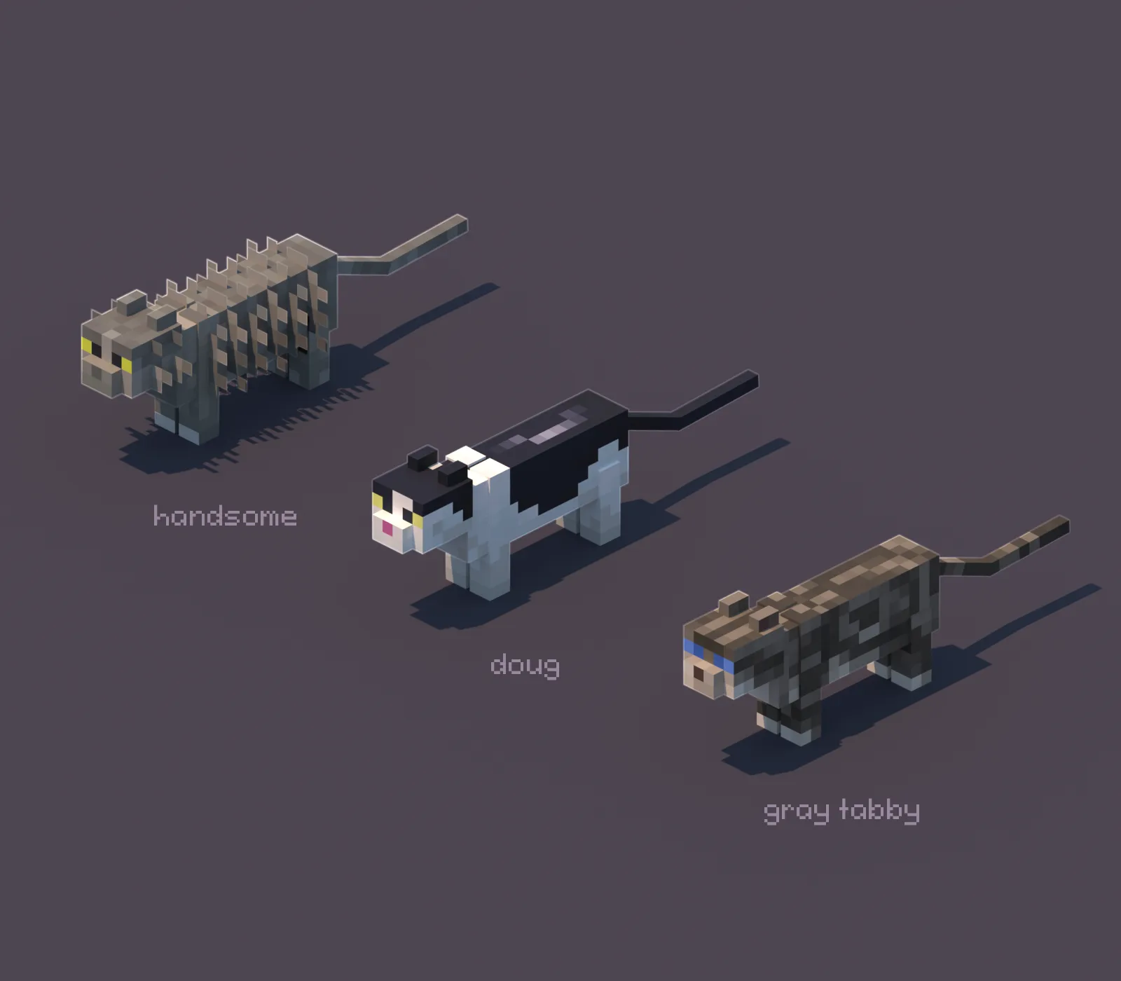 Различные вариации окраса кошек из мода More Mob Variants.