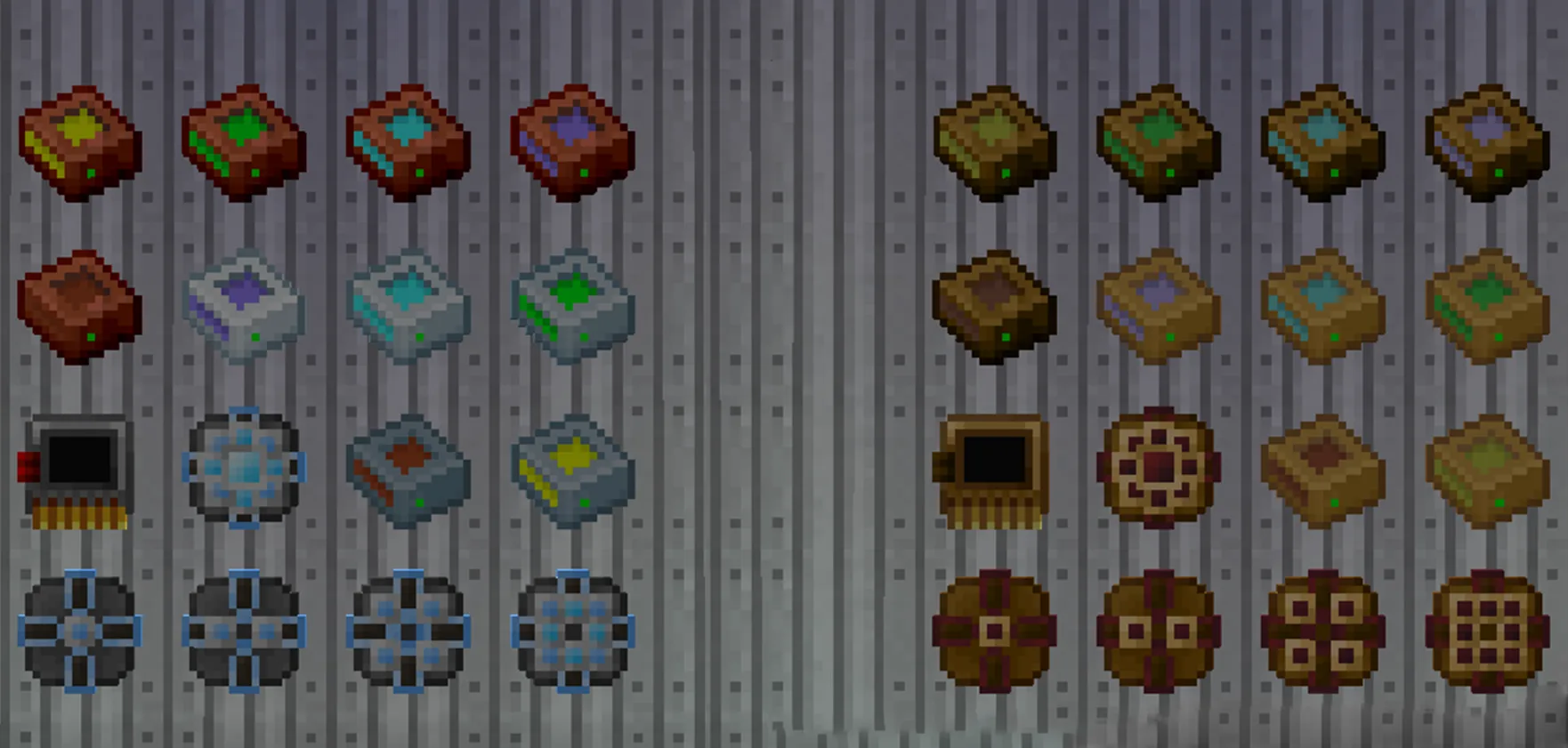 Сравнение элементов модов MT Created и Applied Energistics.