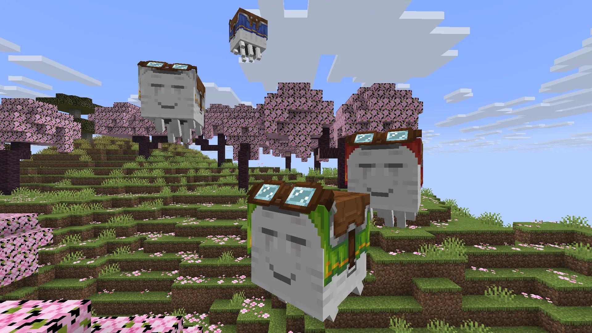 Счастливые гасты в классическом стиле с упряжью в небе