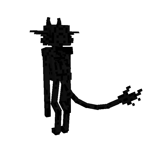 Эндермен из мода Beezy's Enhanced Endermen с фиолетово-зелеными глазами.