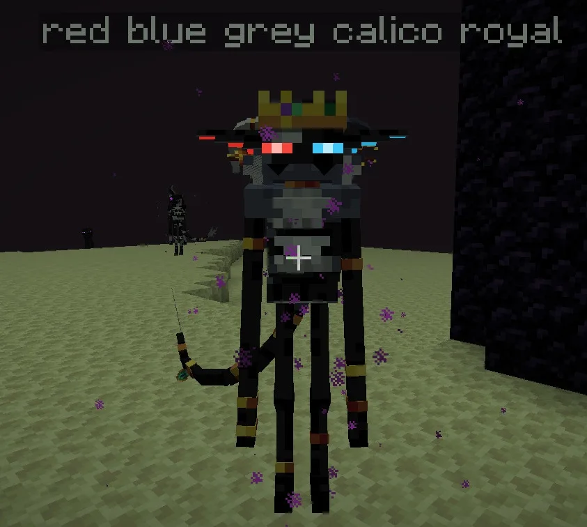 Эндермен с кастомизацией внешнего вида через бирки: мех, рога, кольца или глаза.