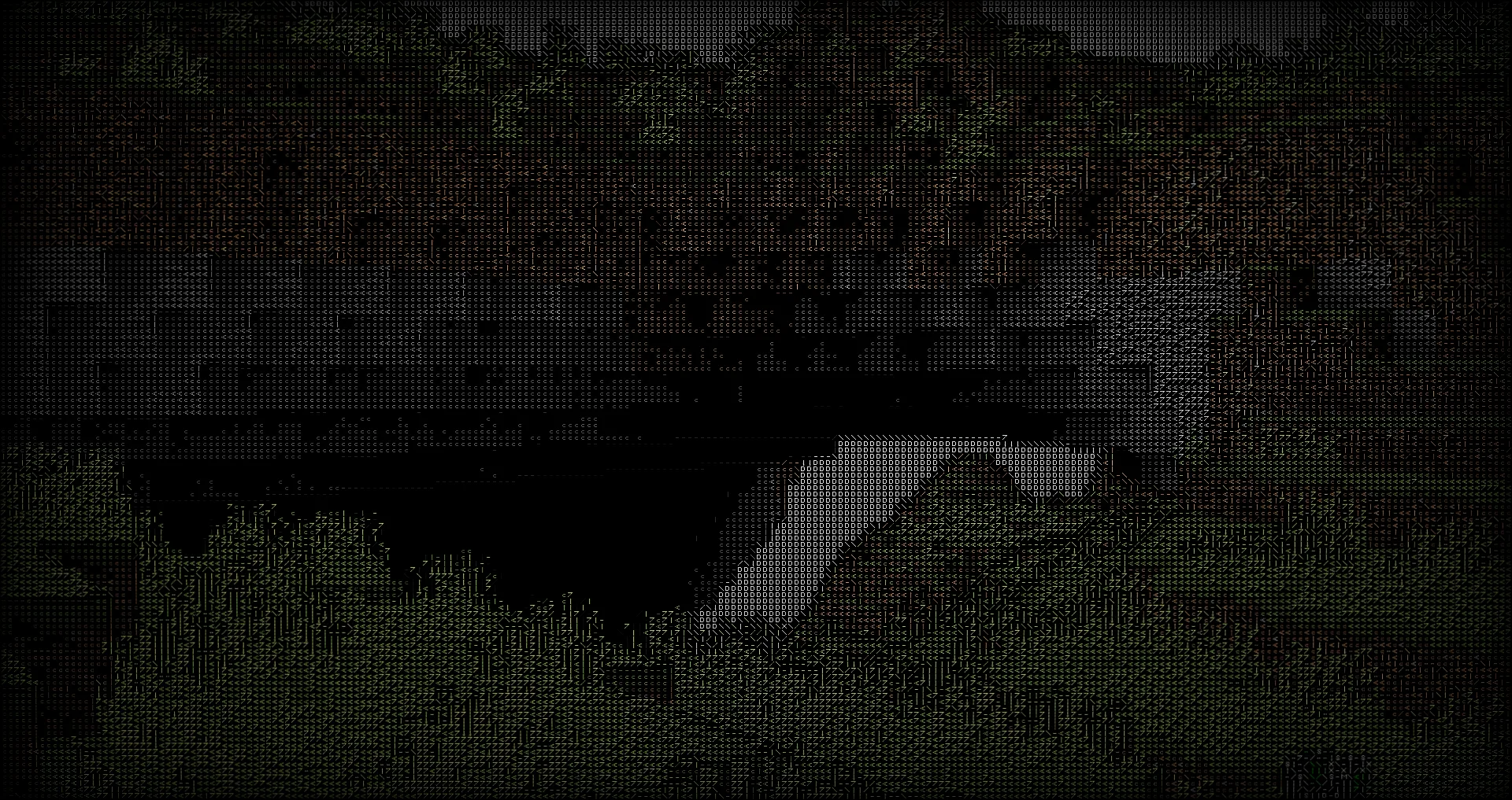 Шейдер в стиле ASCII, отображающий горы.