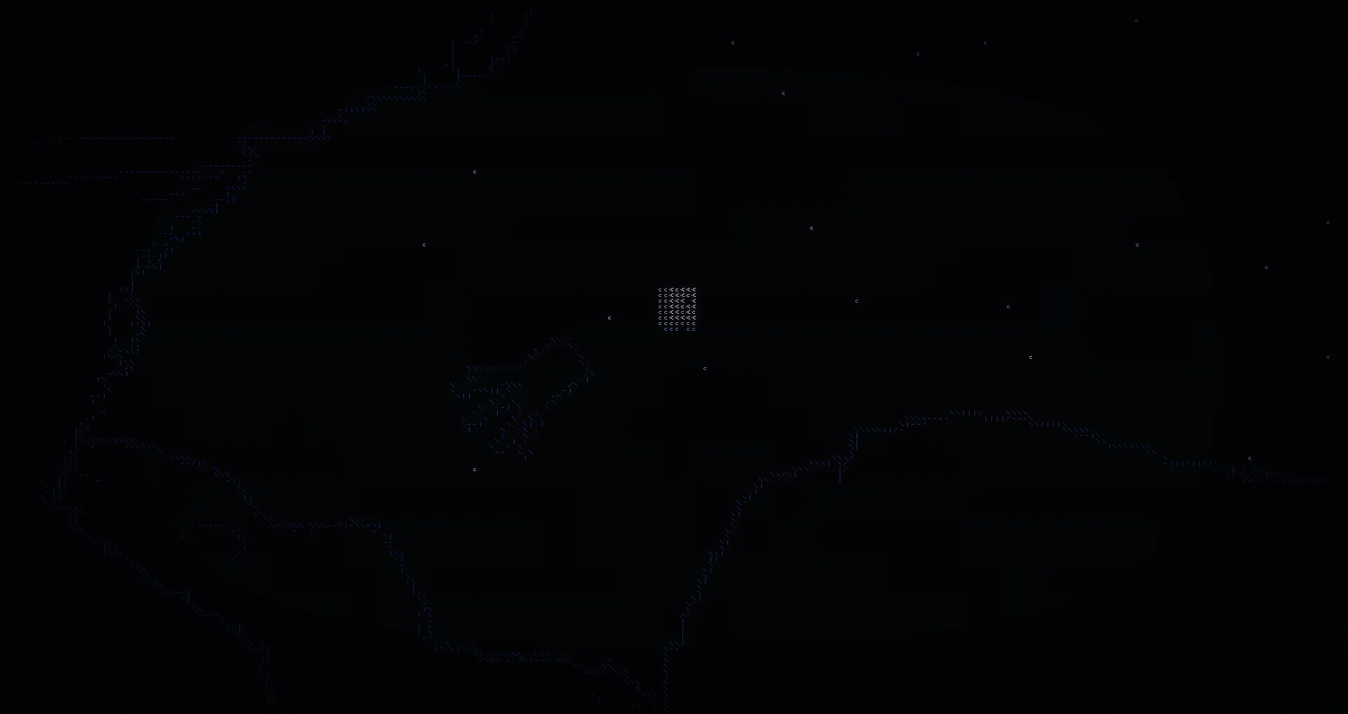 Шейдер в стиле ASCII, отображающий кальмара.