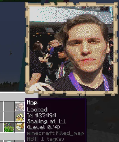 Просмотр карты в сундуке с помощью функции Minihud.