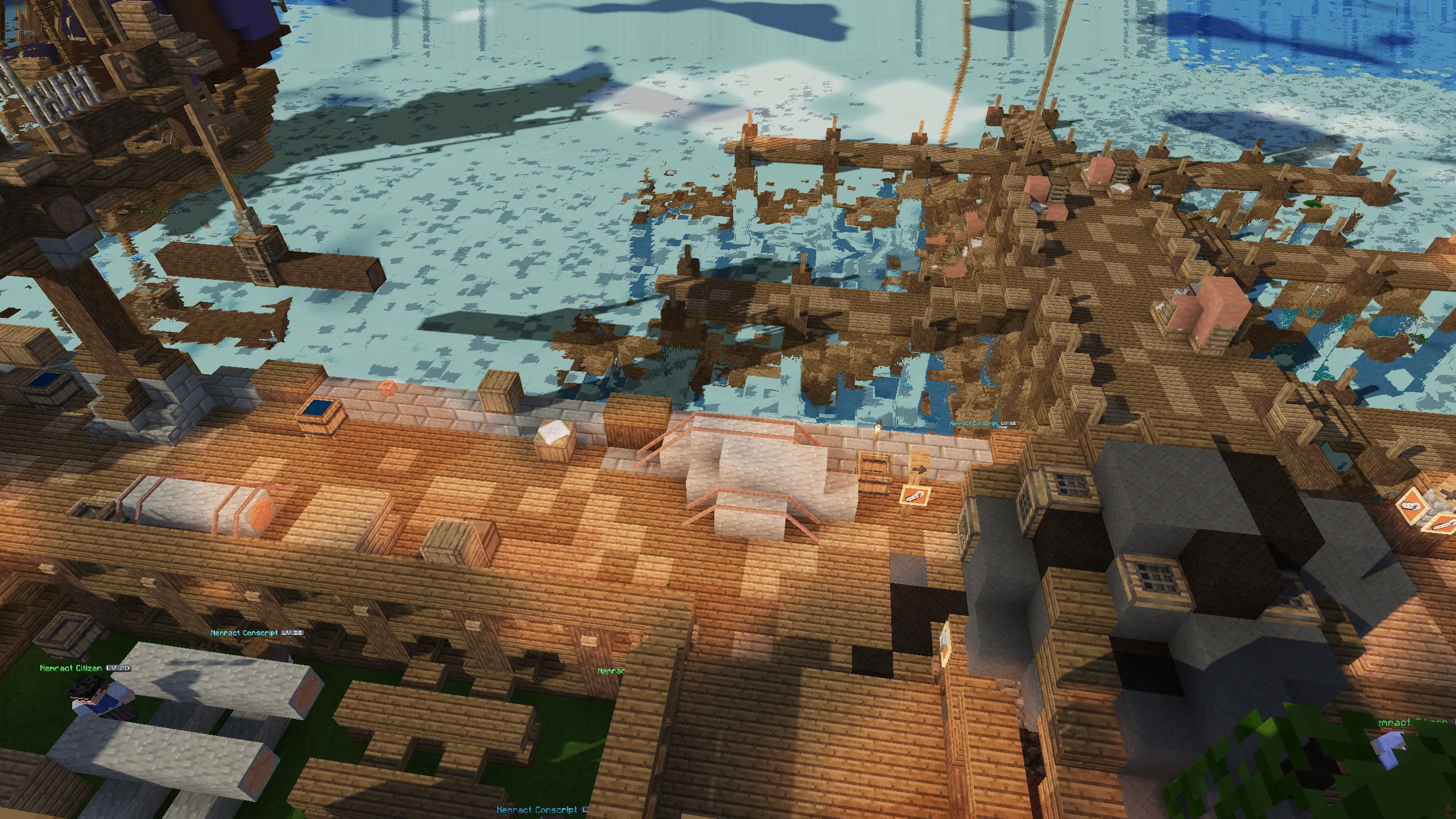Вид с высоты птичьего полета на док Немракта в шейдере Nwoof's Wynn.