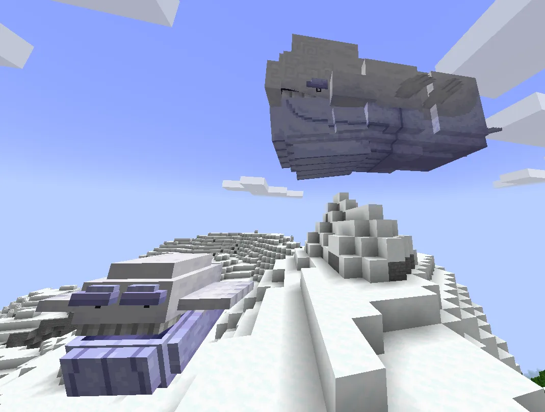 Скриншот с покемонами Wailevi и Levilord на фоне горного пейзажа с облаками.