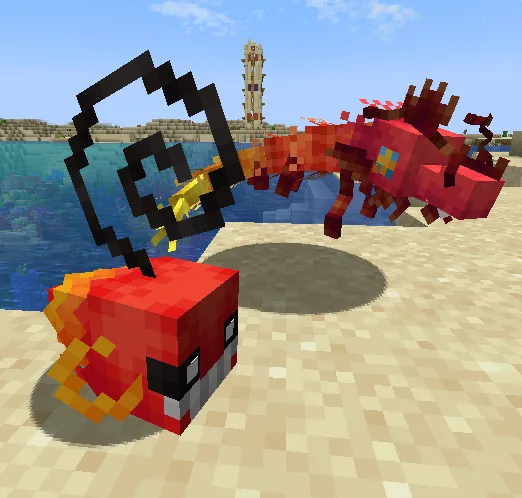 Два покемона из проекта Cobblemon Fakemon: Krillkracker и Shiboom.