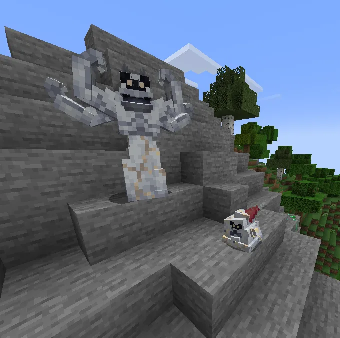 Игровые модели покемонов Sanrosan Sandygast и Palobod из мода Cobblemon.