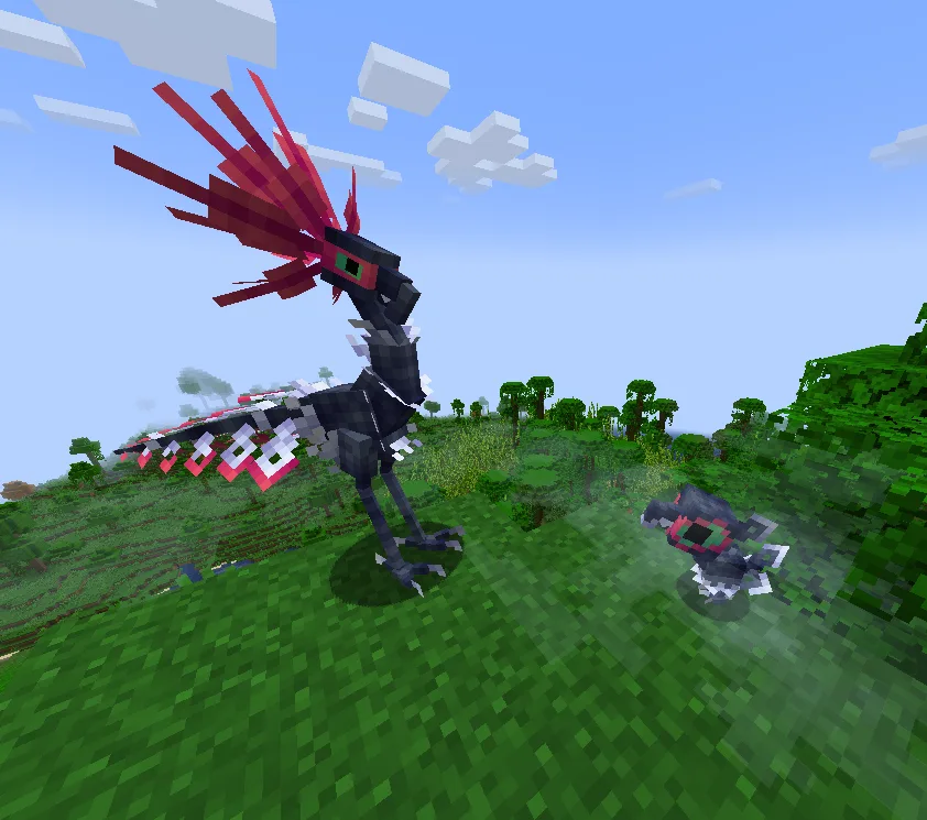 Изображение покемонов Keenai и Sajonin из проекта Cobblemon Fakemon: Lively 'Mons.