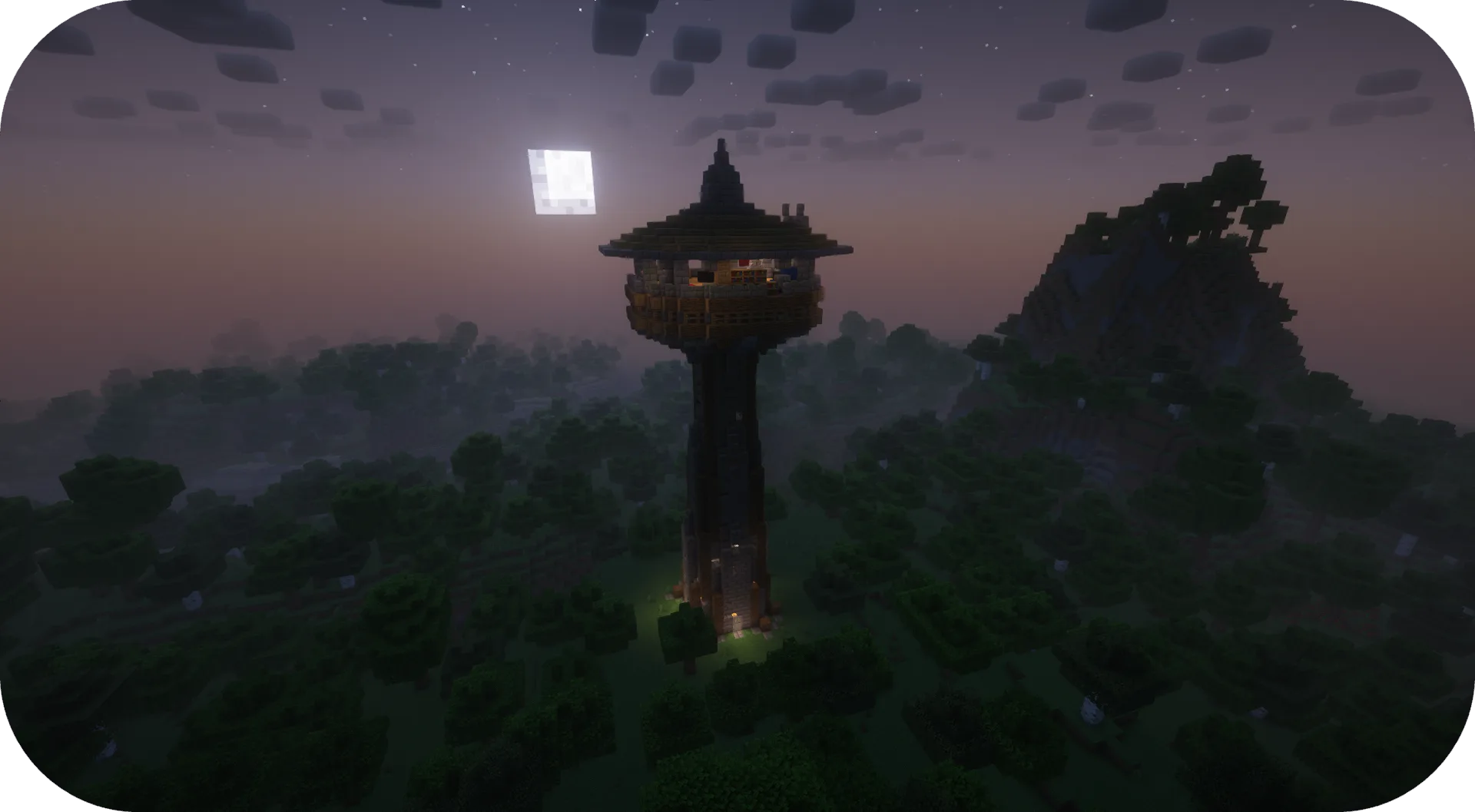 Магическая башня ведьмы из мода Formations Overworld.