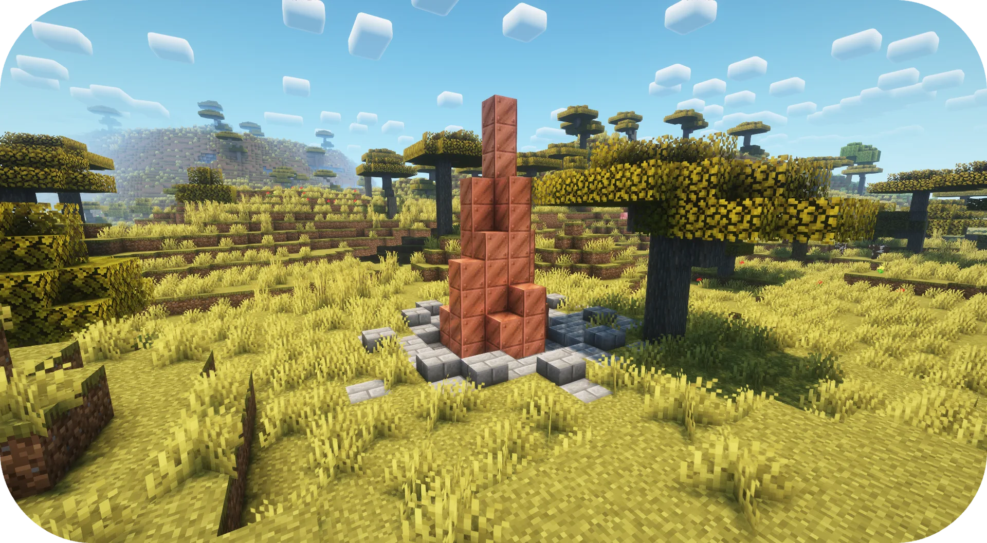 Медный шпиль в биоме саванны, проект Formations Overworld.