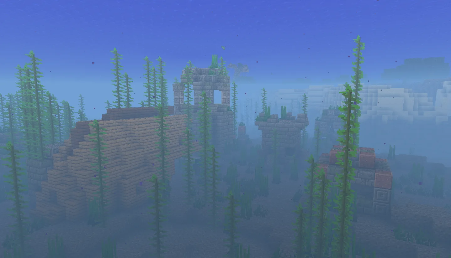 Подводные руины в проекте Minecraft "Rose's New Shades".