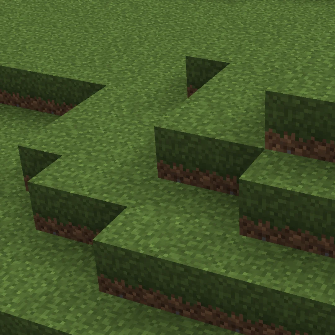 Заниженная трава на боковых сторонах блоков из ресурс-пака Vanilla - Optimized