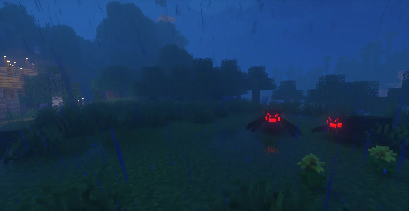 Ветреные холмы и пауки в Super Duper Vanilla.