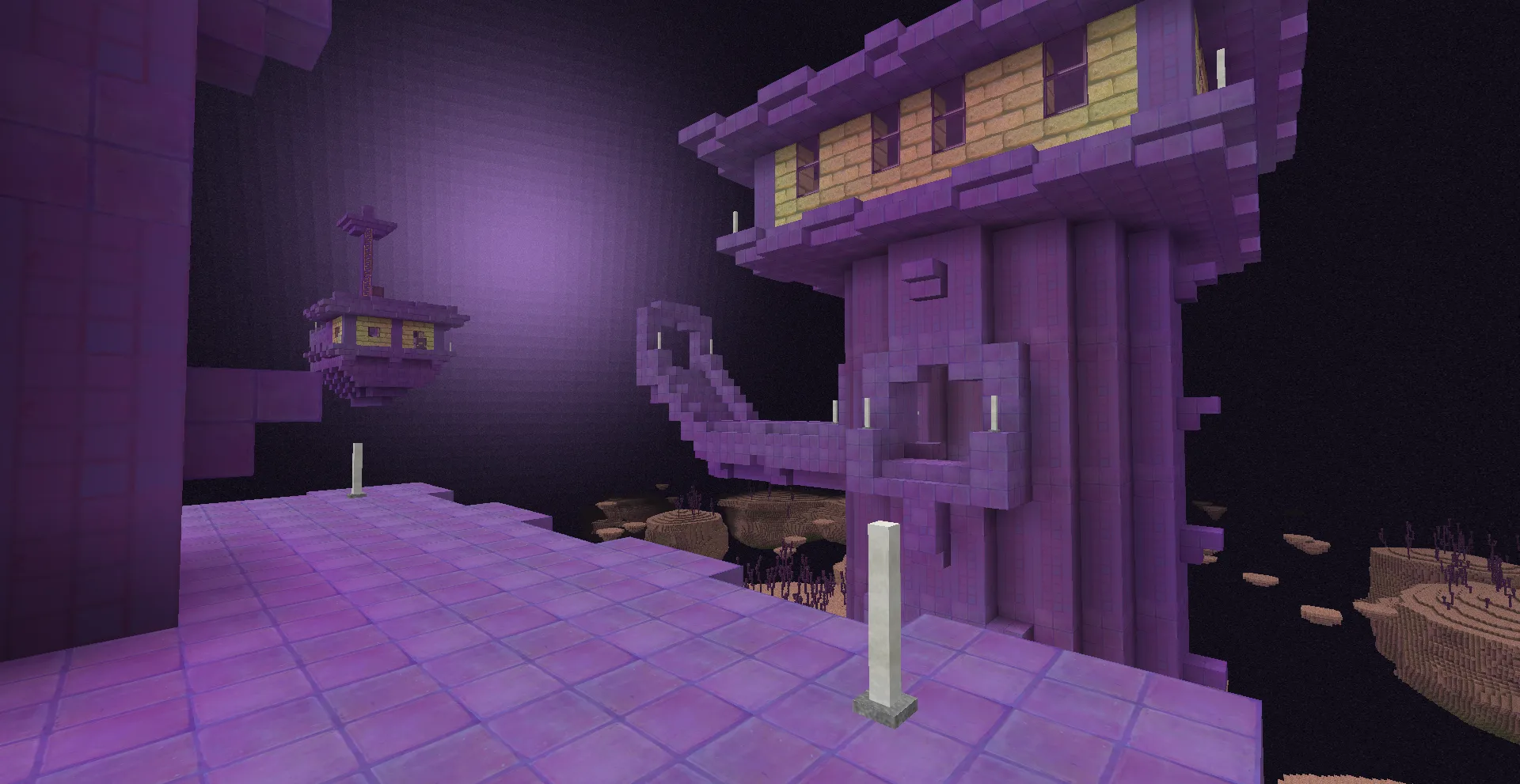 Вид на Энд-сити в ресурс-паке Realism upscaled.