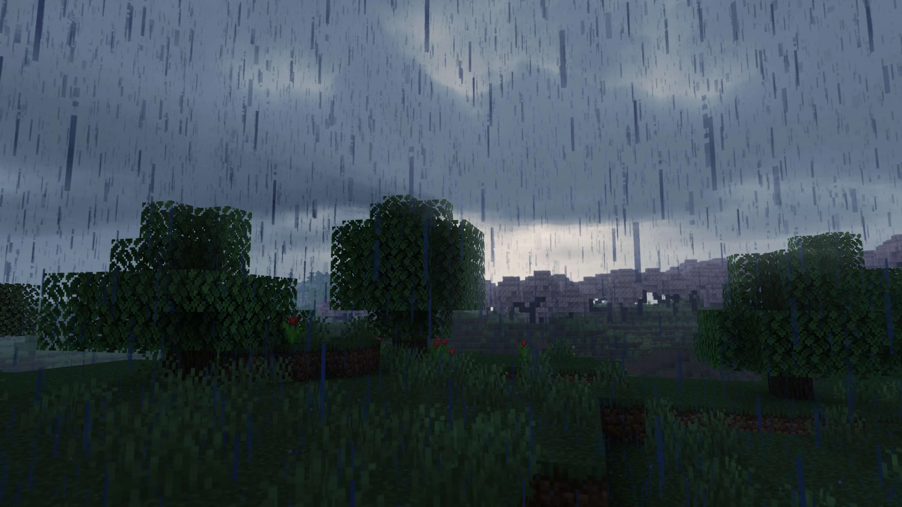 E-LITE shaders (MakeUp edit) – дождливый пейзаж.