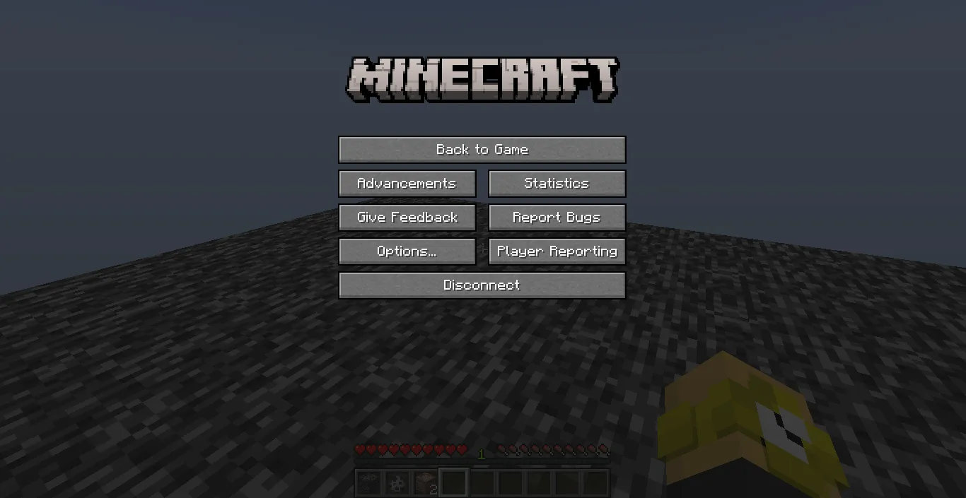 Меню паузы в ресурс-паке Hide Java Edition