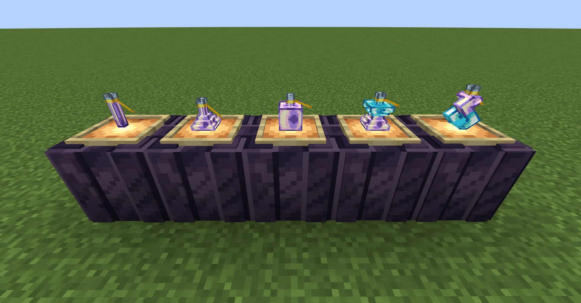 Ресурс-пак Hex Casting 3D: стеклянные флаконы с магической субстанцией (Media).