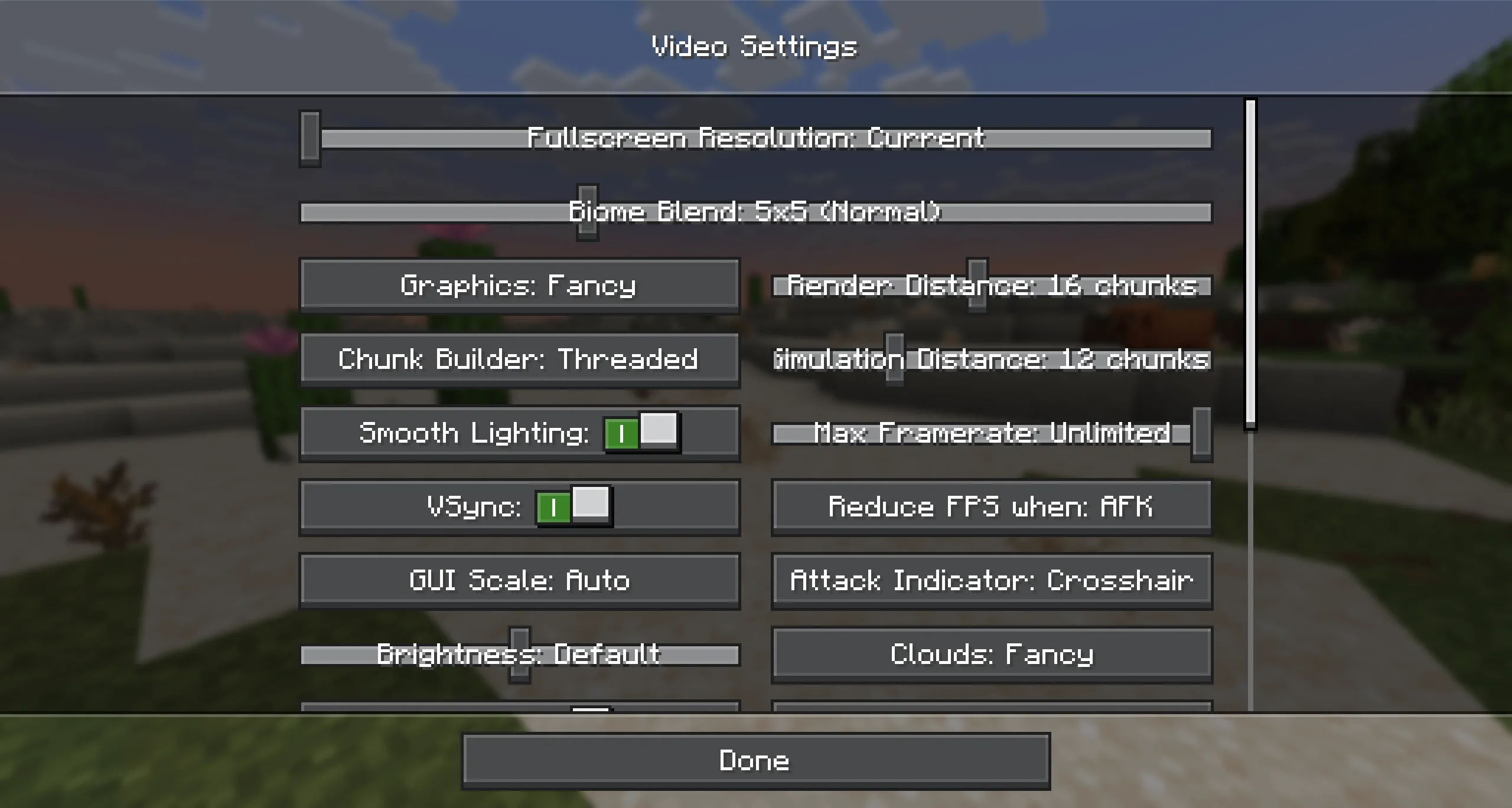 Экран настроек пользовательского интерфейса Ore UI-ify в Minecraft.