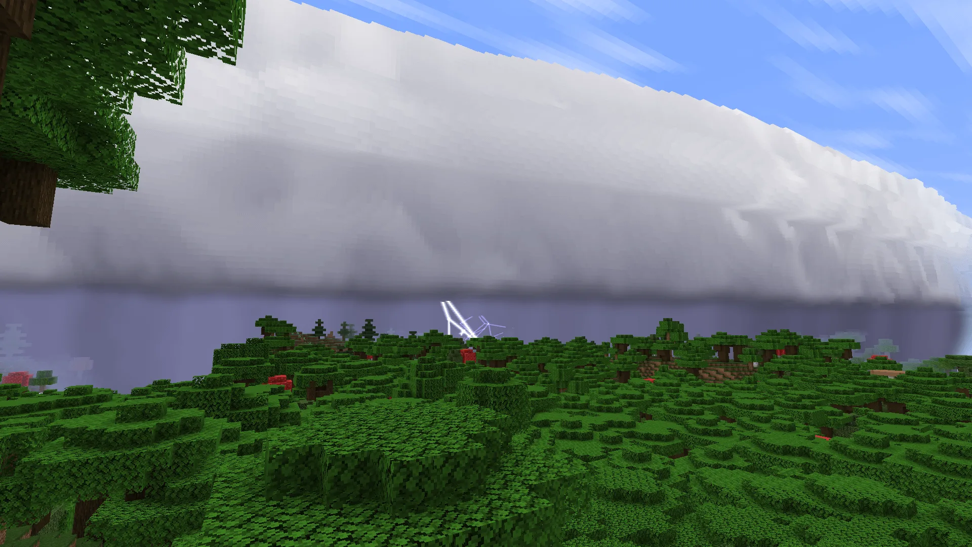 Скриншот слоистых дождевых облаков (Nimbostratus) из мода Simple Clouds.