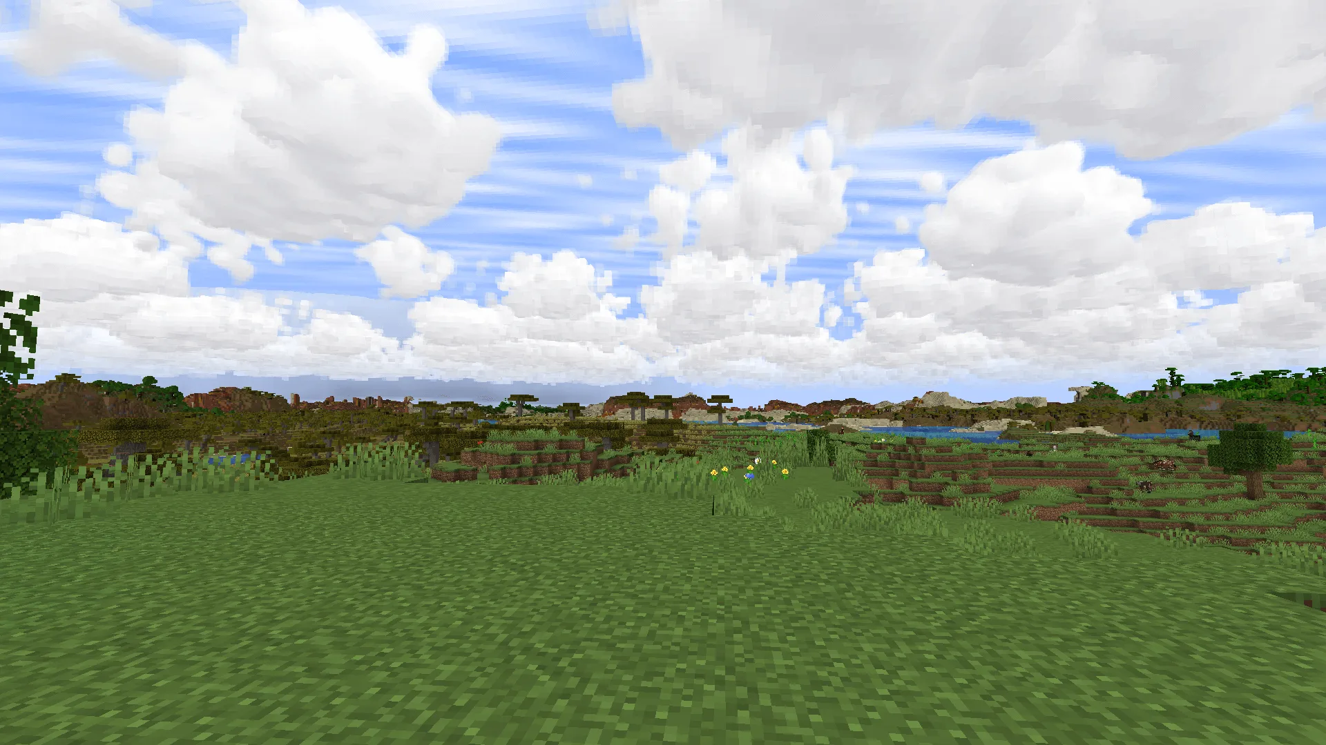 Облака типа кучевые в стиле Minecraft.
