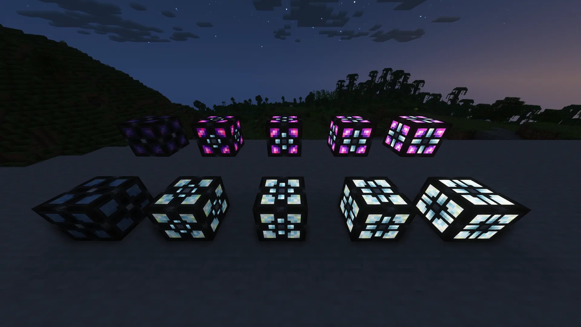 Светящиеся индикаторы заряда на накопителях из мода Applied Energistics 2.