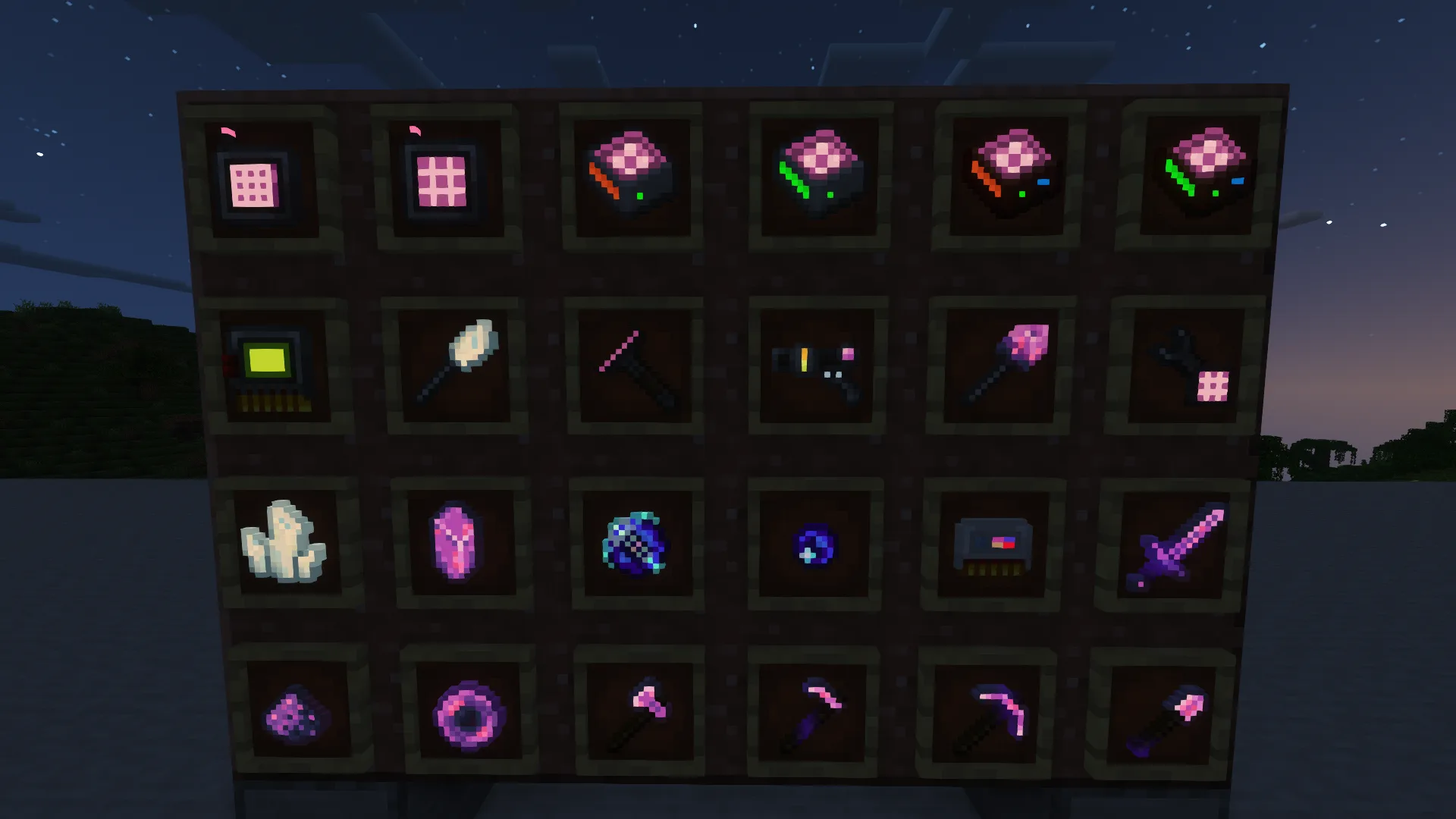 Светящиеся предметы и интерфейсы из мода Applied Energistics 2.