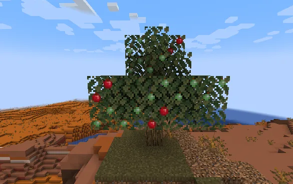 Яблоня в биоме бесплодных земель в моде Apple Tree
