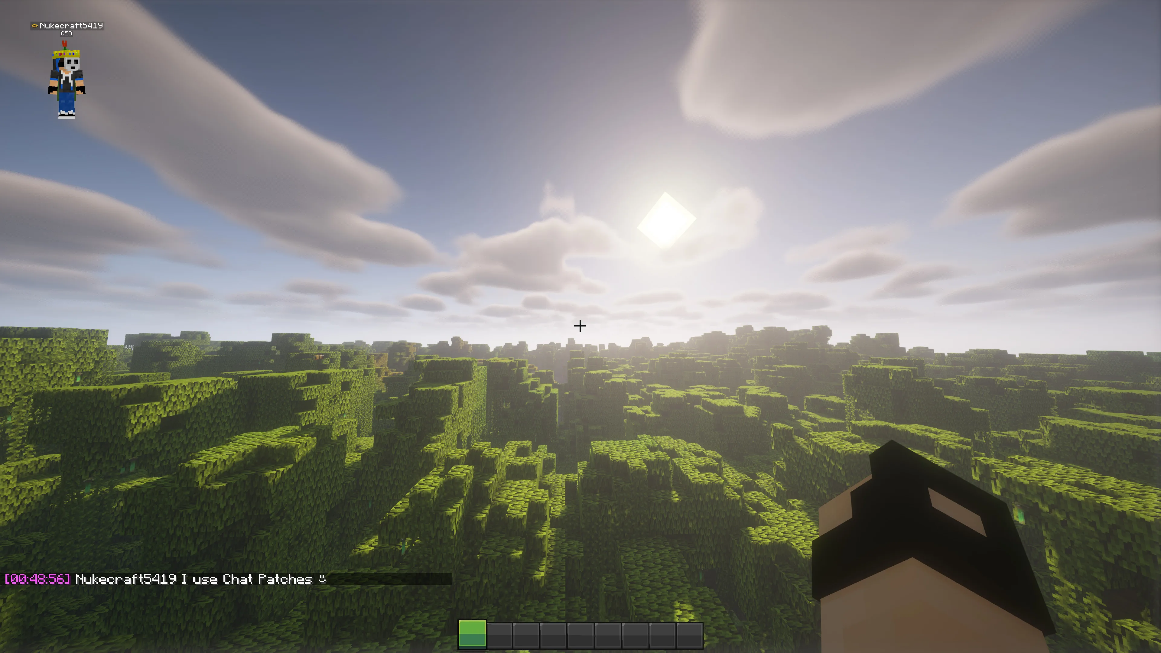 Пример сообщения в чате с настроенным форматом имени игрока без угловых скобок.