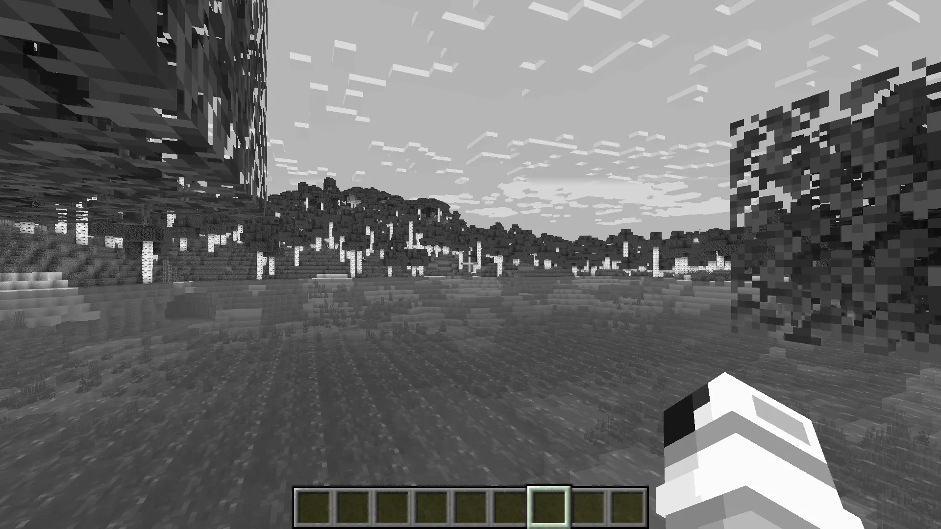 Черно-белое озеро в Minecraft.