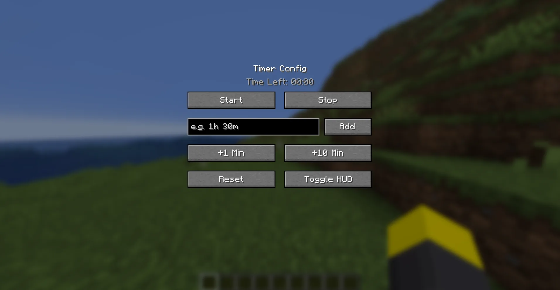Меню таймера выхода в моде Logout Timer.