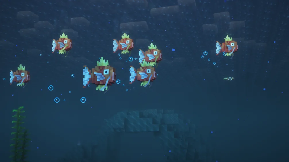 Игрок управляет группой покемонов в Minecraft.