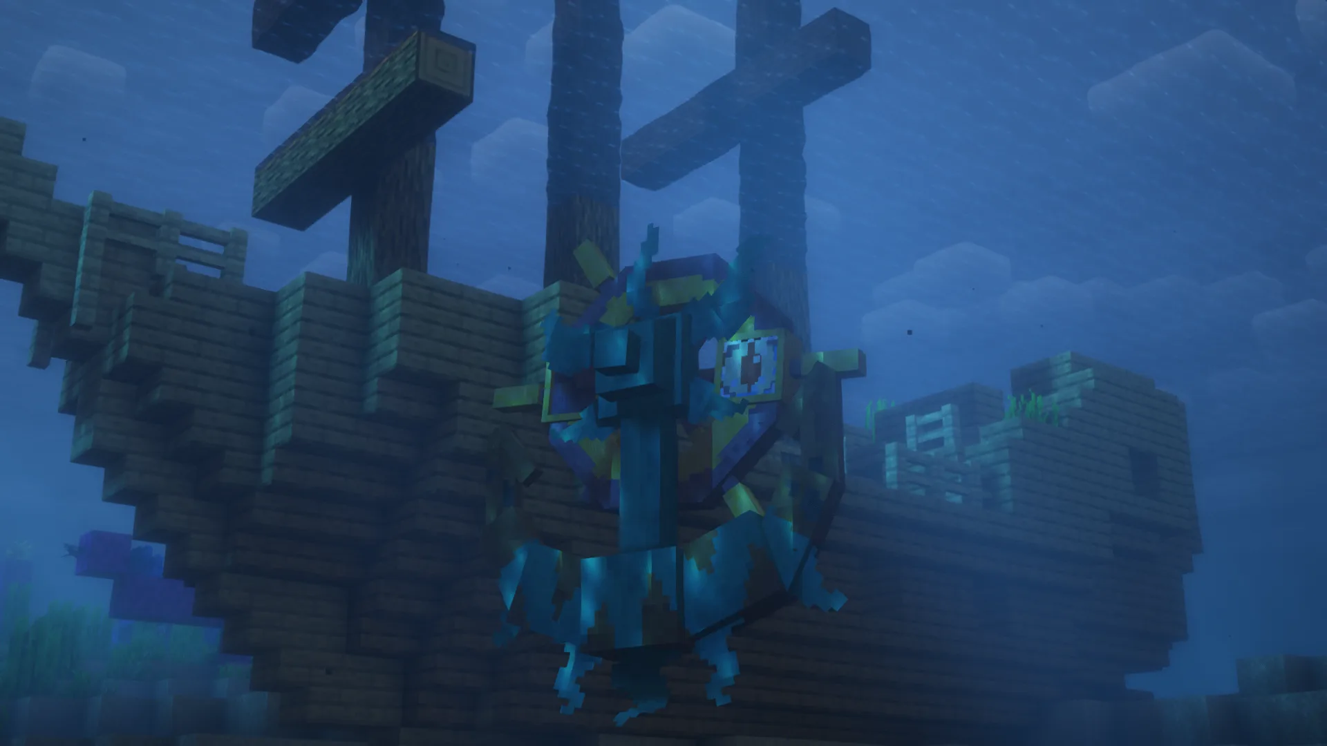 Модель покемона Dhelmise в стиле Cobblemon.