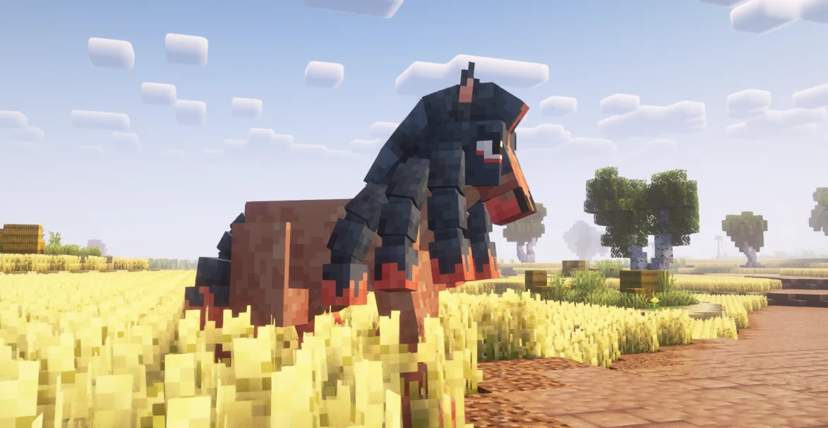 Модель покемона Мадсдейл в стиле Minecraft.