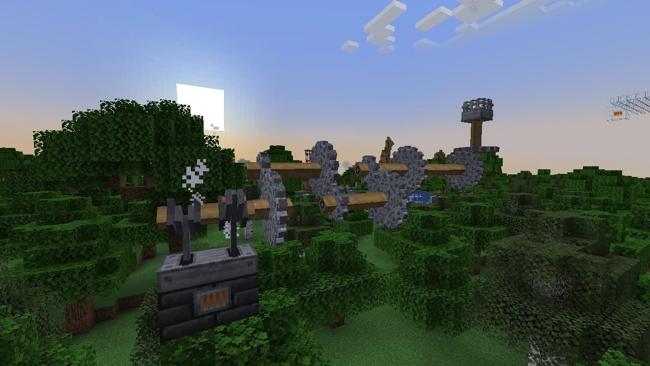 Steam Engine powering a Fan, with some gears