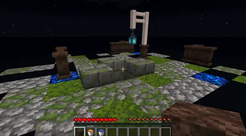 Создание синего обсидиана путем использования ведра воды на источнике лавы над песком или камнем душ в моде BetterNether.