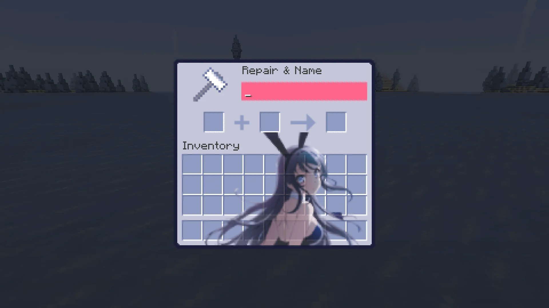 Интерфейс наковальни в стиле Rascal Does Not Dream.