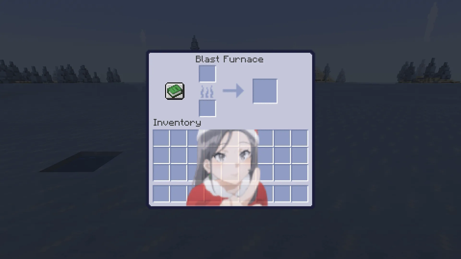 Интерфейс плавильной печи в стиле аниме Rascal Does Not Dream.