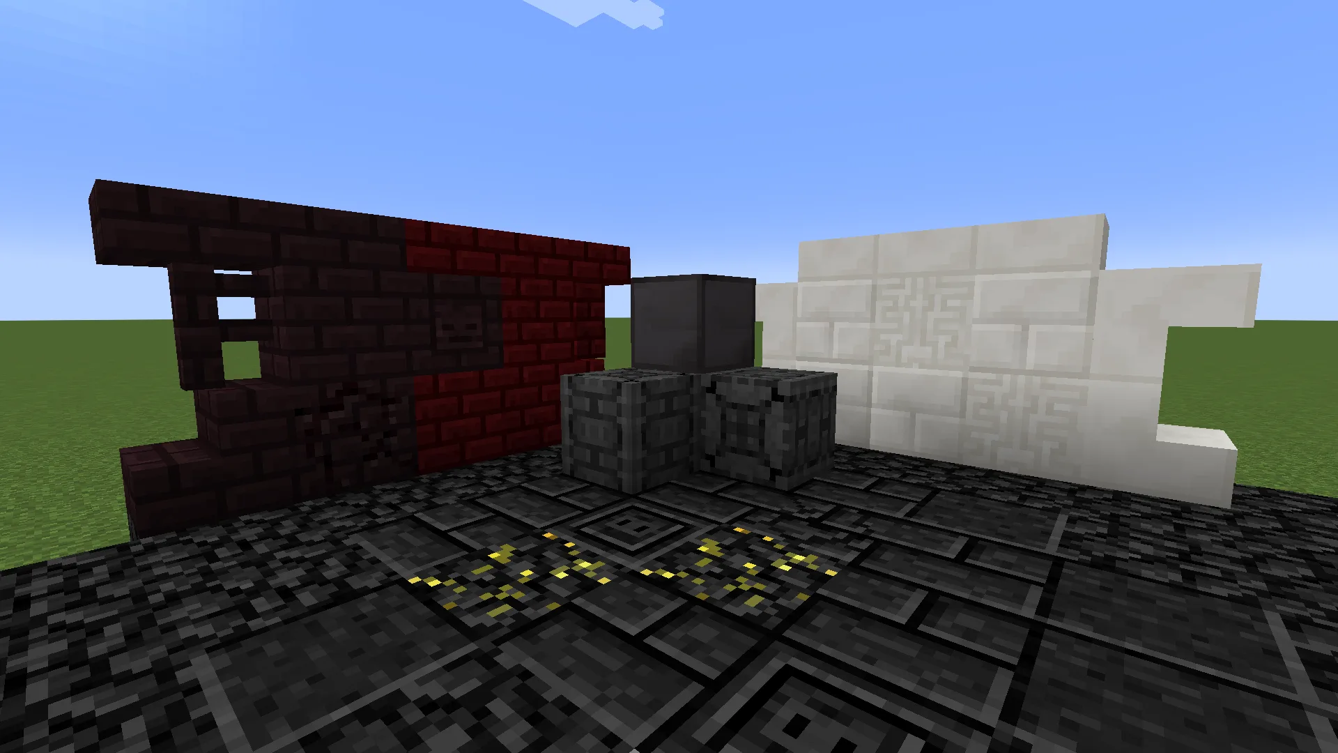 Чернит, адский кирпич и кварцевые блоки в стиле Programmer Nether