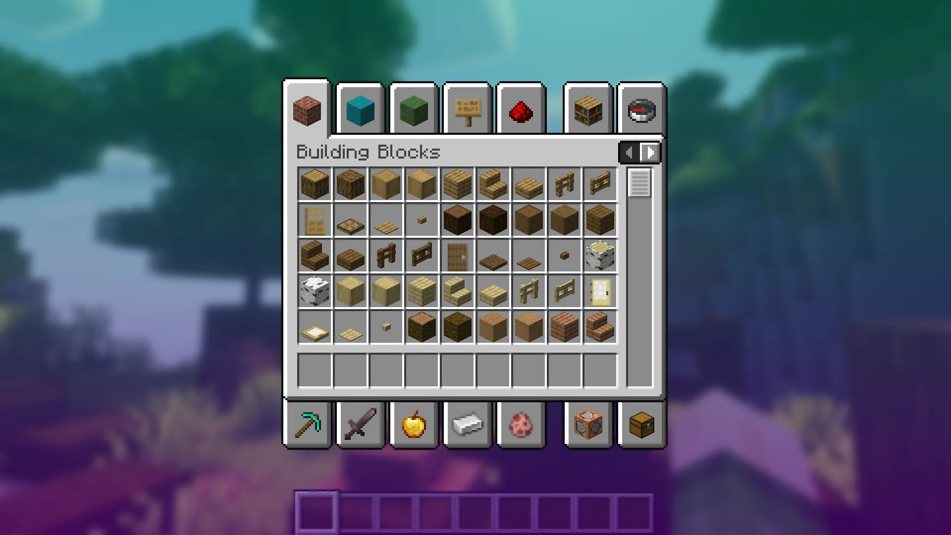 Настройка цветов и прозрачности эффекта размытия в интерфейсе Minecraft.