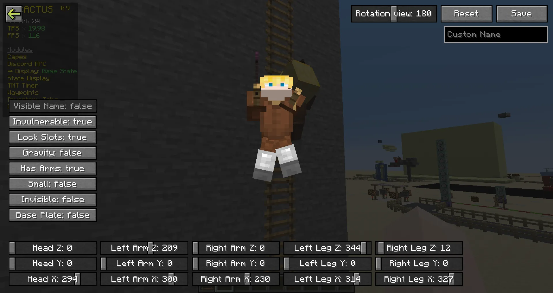 Редактор стоек для брони в Cactus Mod