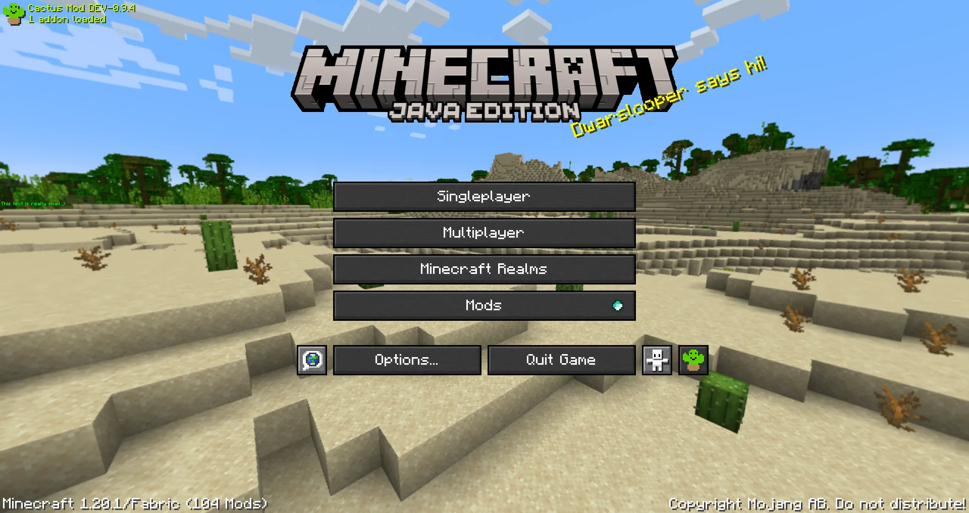 Кастомный главный экран Cactus Mod