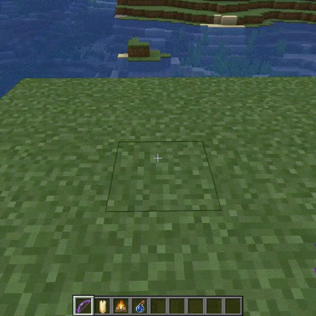 Стрела из Minecraft, поджигающая блок при попадании.