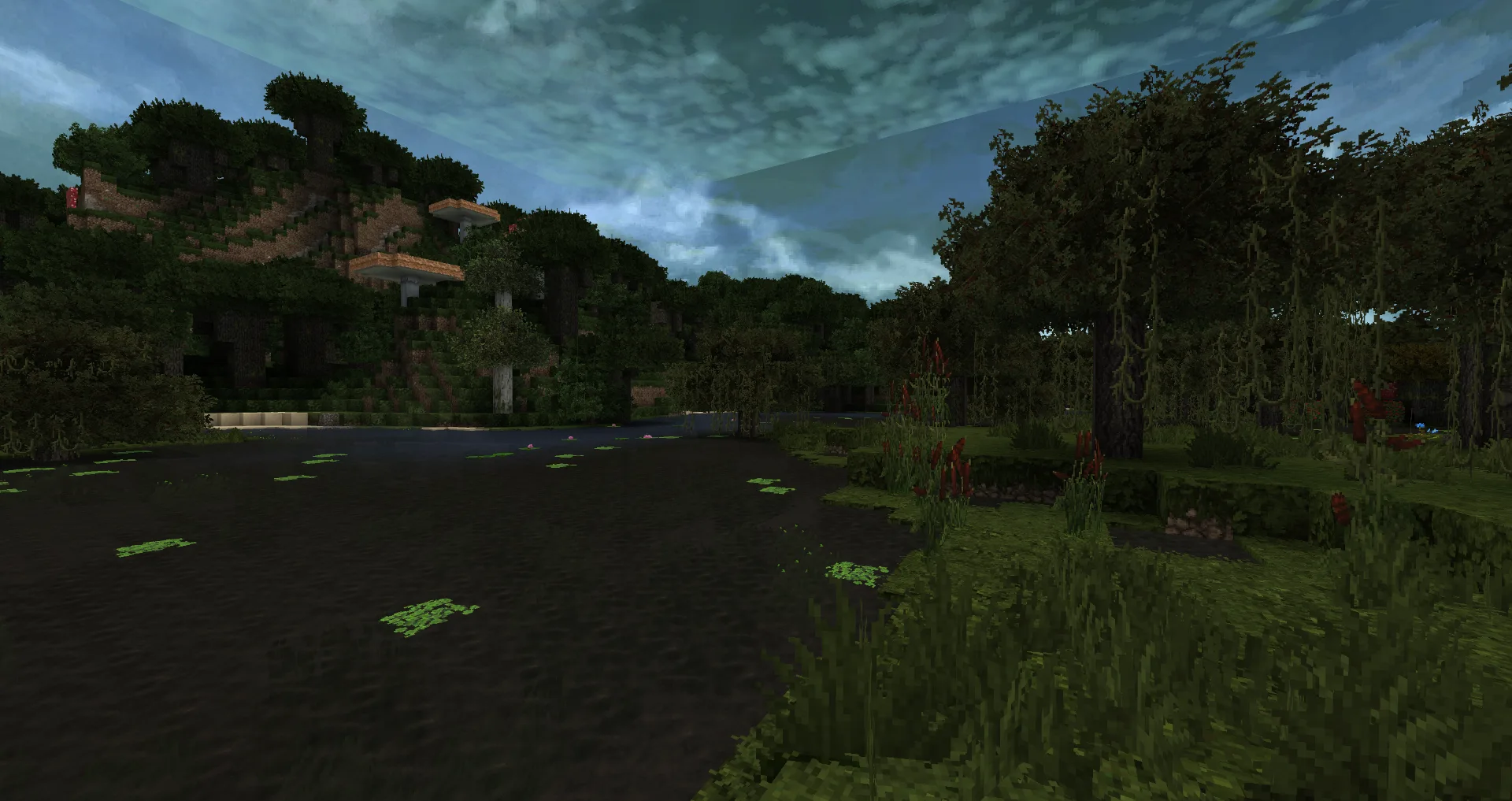 Swamp and roofed forest