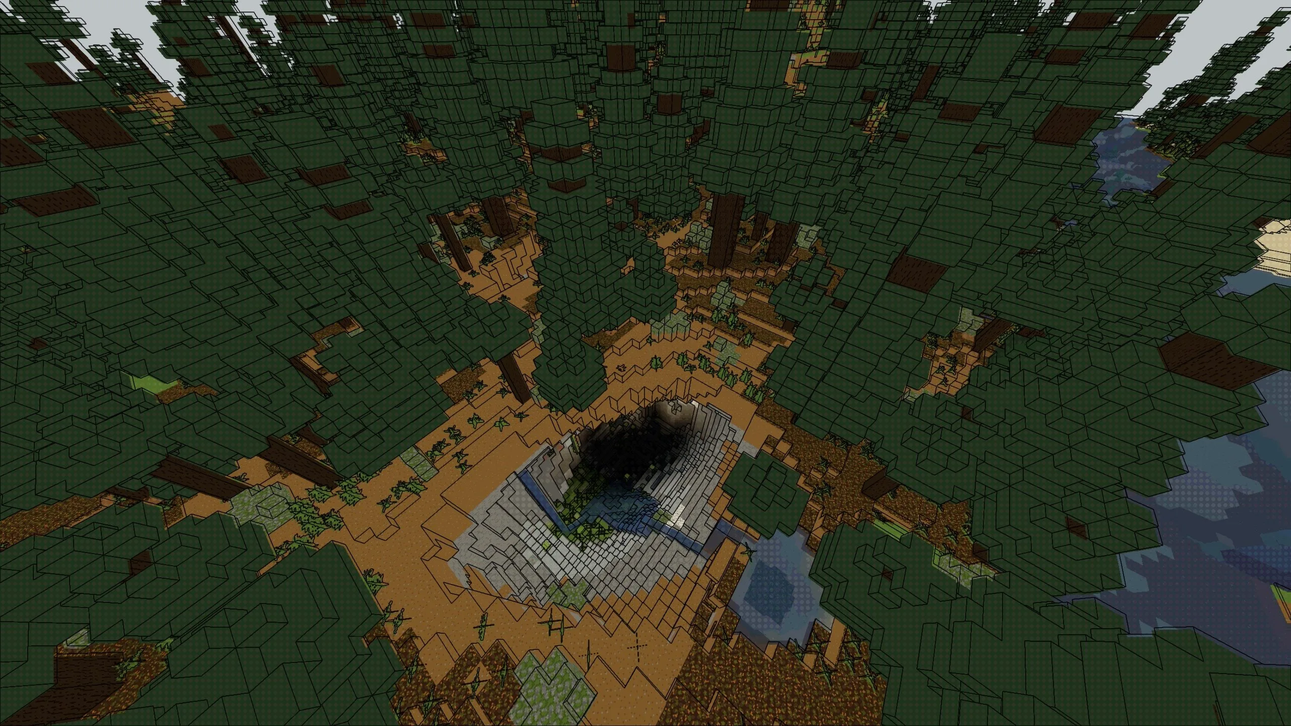 Лес из елей с использованием Comic Shaders.