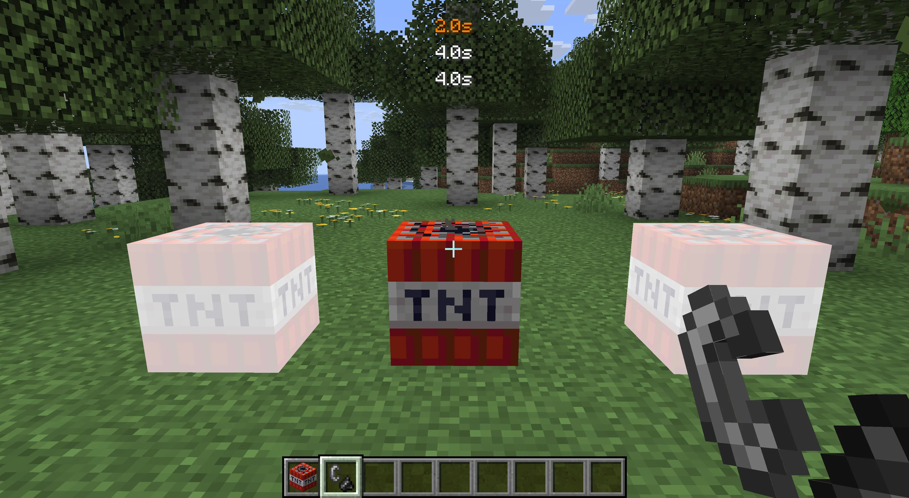 Интерфейс таймера для трех блоков TNT