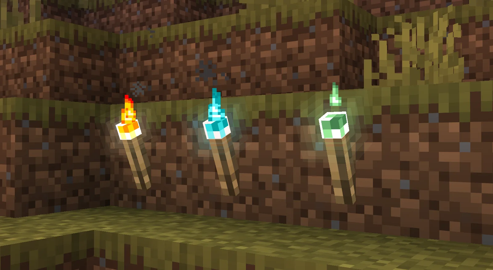 Светящиеся факелы в стиле Vanilla Blooming Blocks