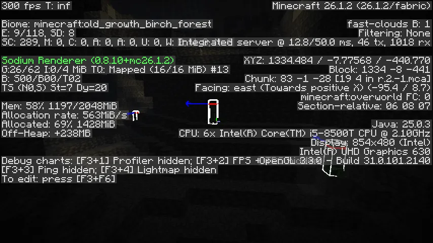 Скриншот из мода ResourceCraft: криперы в подземной пещере (сид asdf).